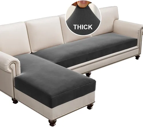 Vista 16 de H.VERSAILTEX Fundas de cojín de vellón para sofá, fundas elásticas para sillas de sala de estar, fundas de sofá modular, tela cómoda y duradera