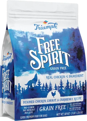 Vista 2 de Triumph Alimento para perros de pavo, guisantes y batata sin granos, bolsa de 26 libras