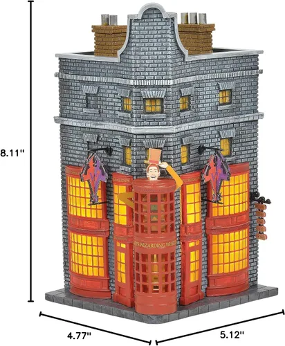 Vista 9 de Departamento 56 Harry Potter Village Edificio iluminado de Weasleys' Wizard Wheezes, 8.11 pulgadas, multicolor
