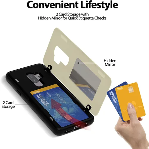 Vista 231 de GOOSPERY Parachoques magnético para puerta compatible con Galaxy S9 Plus, tarjetero tipo billetera con cierre automático por iman, funda protectora