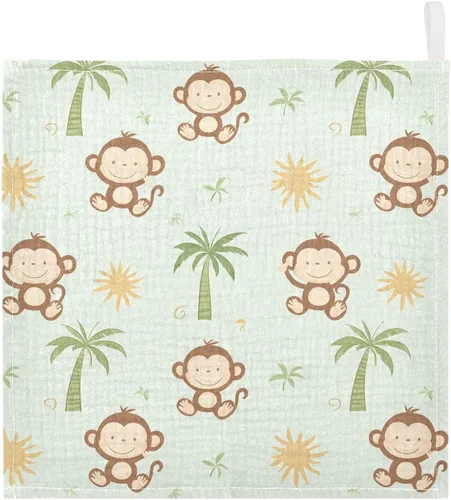 Vista 38 de Toallas de algodón para bebé, toallas de baño unisex para recién nacidos, toallitas naturales para piel delicada, 11.8 x 11.8 pulgadas, paquete de 5