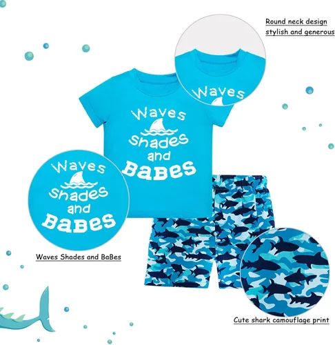 Vista 2 de Conjunto de ropa para bebé y niña, diseño de tiburón Doo Doo