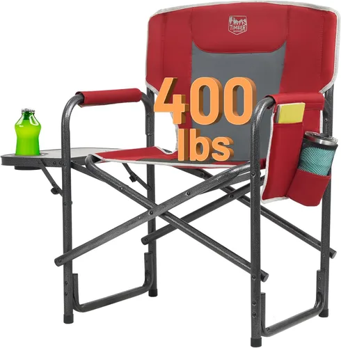 Vista 14 de TIMBER RIDGE Silla de camping de gran tamaño de aluminio, soporte 400lbs
