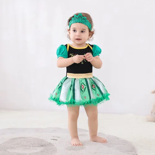 Vista 8 de WOPLAY 3 piezas de disfraces para bebés y niñas mameluco de princesa para Halloween Navidad Año Nuevo con collar