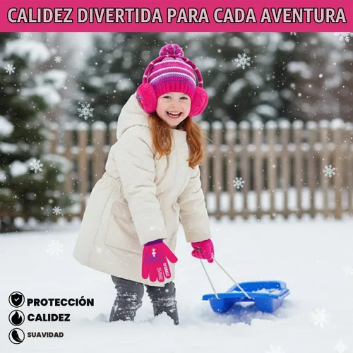 Vista 6 de DREAMWORKS TROLLS Conjunto de gorro de invierno y guantes para niñas, bufanda o orejeras, amapola para edades de 4 a 7 años