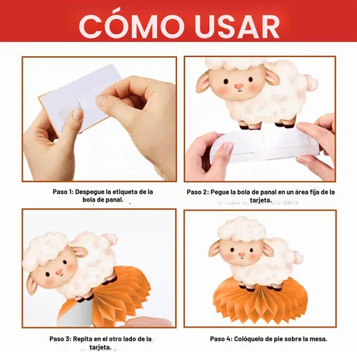 Vista 3 de 9 centros de mesa de panal de granja con temática de cumpleaños, decoración de mesa de animales de granja, decoración de mesa, regalos para niños