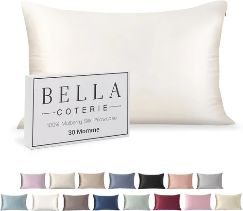 Vista 11 de Bella Coterie - Funda de almohada de seda de lujo para cabello y piel Champán