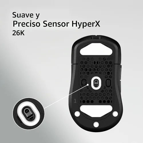 Vista 6 de HyperX Pulsefire Saga Pro Ratón Inalámbrico para Juegos (Negro)