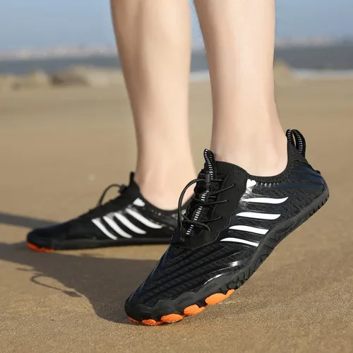 Vista 9 de Simari Zapatos de agua para mujer, hombre, natación, playa, piscina, deportes acuáticos, secado rápido, estilo descalzo, buceo, surf y caminar