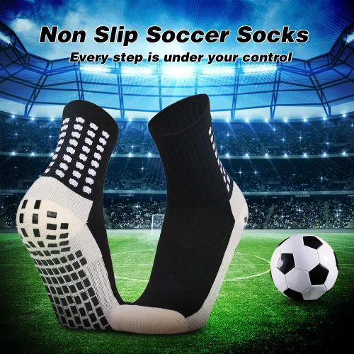 Vista 2 de Ukontagood Paquete de 812 calcetines de fútbol para hombre, antideslizantes, almohadillas de agarre antideslizantes para fútbol, baloncesto