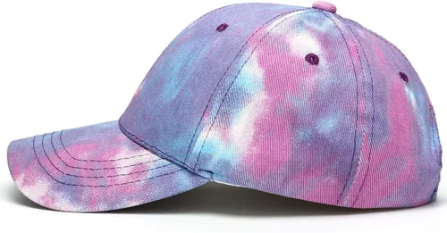 Vista 3 de Gorra de béisbol de algodón con teñido anudado de perfil bajo, gorra de béisbol de hiphop, sombrero de papá