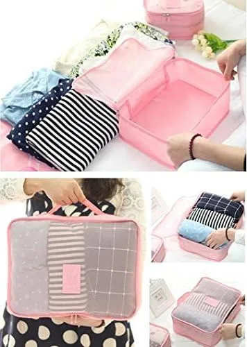 Vista 6 de King&Pig 6pcs Viaje Organizador Bolsas Impermeable Equipaje Ropa Acabado Bolsa (gris)