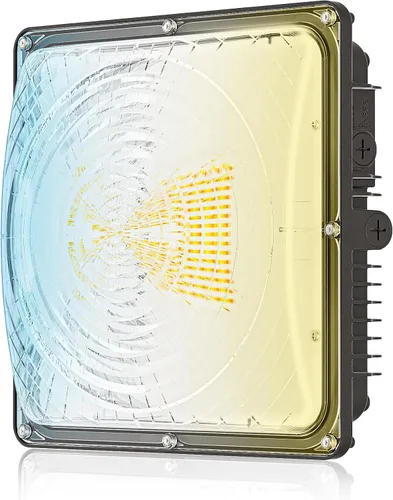 Vista 15 de CINOTON 80W luces de dosel LED 11200LM, luces LED comerciales para tienda 120Vac, luz LED de alta bahía al aire libre IP65 impermeable para techo