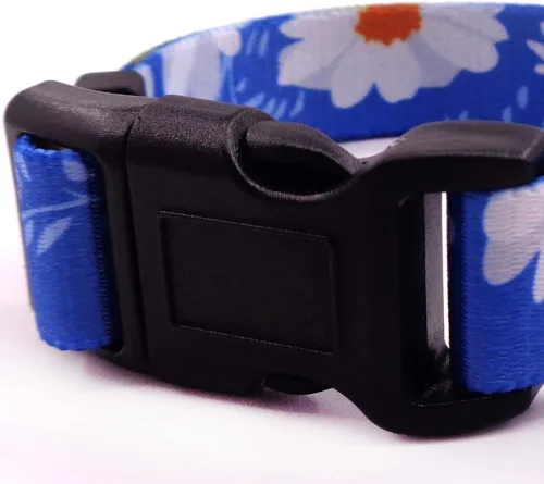 Vista 3 de Love Dream Collar de perro resistente con hebilla de liberación rápida ajustable con patrones geométricos florales para perros pequeños, medianos