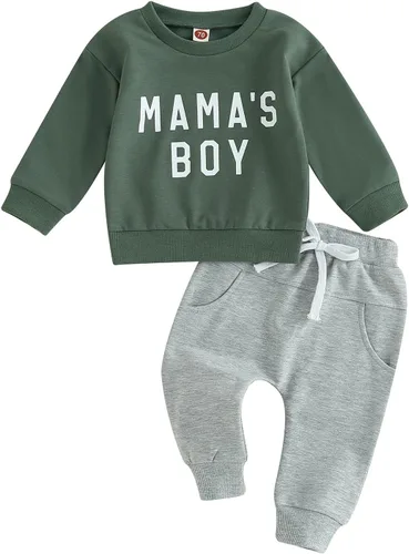 Vista 14 de Ropa de otoño e invierno para bebé niño pequeño, sudadera con cuello redondo y pantalones deportivos