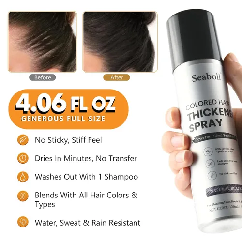 Vista 3 de Root Touch Up - Spray de color para el cabello, 4 onzas, para mujeres y hombres, marrón oscuro