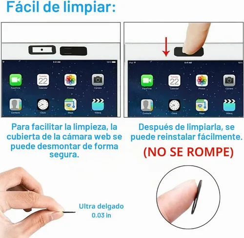 Vista 4 de California JOS Funda para cámara web (paquete de 8) de 0.03 pulgadas, ultrafina, para cámara de laptop, para iPhone, iPad, MacBook Pro, computadora