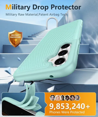 Vista 462 de FNTCASE Funda para iPhone 17 Pro: Fundas delgadas translúcidas de color azul claro compatibles con MagSafe, protección completa de la cámara