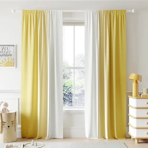 Vista 28 de Cortinas Ombre 100% Opacas de 63 Pulgadas de Largo 2 Paneles para Dormitorio Azul Blanco Patrón Degradado Oscurecimiento de Habitación Aislamiento