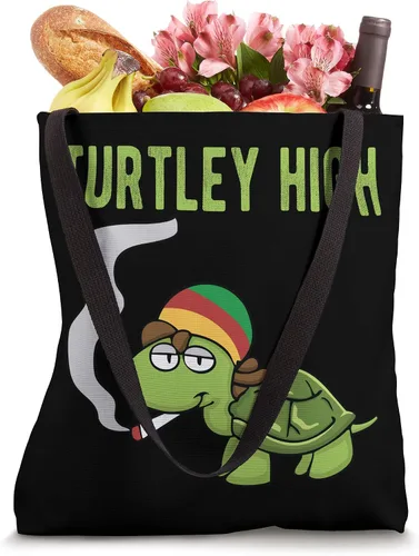 Vista 4 de Weed Smoking Turtle Turtley High THC CBD Marihuana Stoner Bolsa Tote Blanco 16 pulgadas