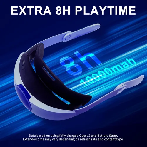 Vista 2 de Eslick Head Strap with 10000mAh Battery for Oculus Quest 2, Extended 8 Hrs of Playtime, RGB Light Fast Charging Elite Strap, Adjustable Head Strap