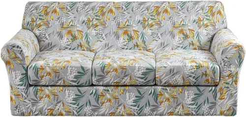 Vista 82 de Fundas elásticas para sofá de 1/2/3 cojines, funda estampada con fundas de cojín de asiento separadas, fundas de sofá lavables, protector de muebles