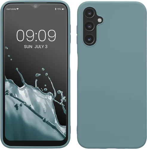 Vista 185 de kwmobile Funda compatible con Samsung Galaxy A12 - Funda protectora de silicona TPU suave y delgada - Azul Báltico
