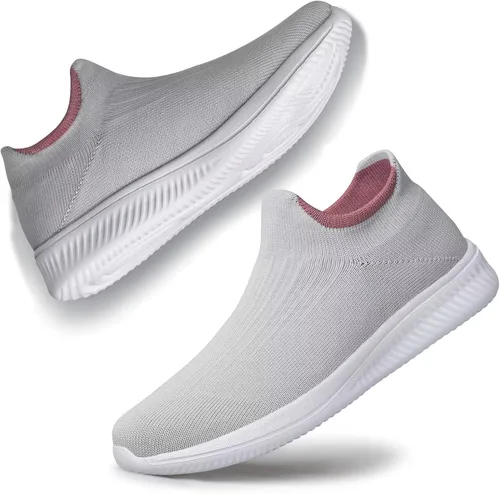 Vista 5 de vibdiv Zapatos sin cordones para mujer, tenis para caminar, trotar, yoga, casual, ligeros, para interiores y exteriores