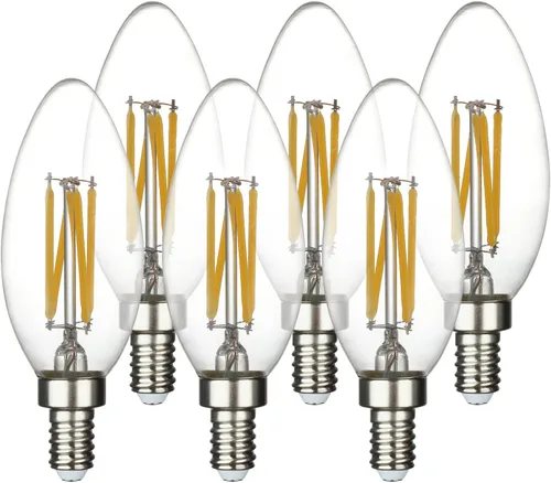 Vista 9 de Paquete de 4 bombillas LED T45/T14, bombillas Edison vintage de 4 W, 2700 K, 550 lúmenes, equivalentes a 40 W, bombillas de tubo ámbar amarillo