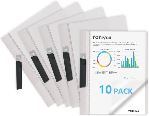 Vista 9 de TOTiyea Paquete de 10 portadas transparentes para informes con clip de columpio, capacidad de 30 hojas, carpeta de archivos con clip oscilante