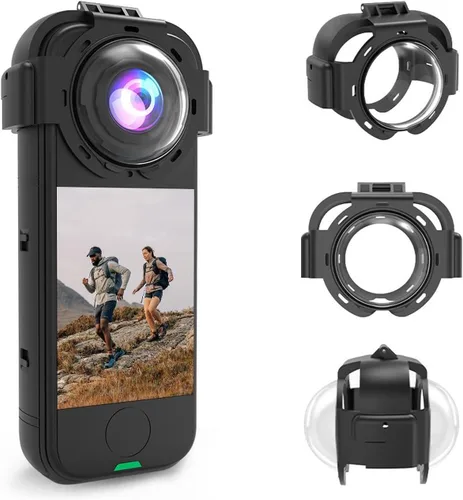 Vista 8 de Puluz Compatible con Insta360 One X2 Sticky Lens Guards PC Funda protectora para Insta 360 One X2 impermeable 360 Accesorios de cámara de acción