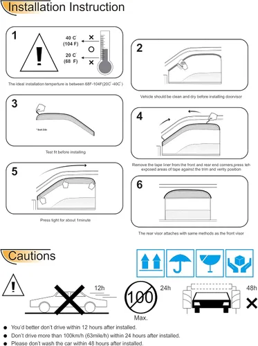 Vista 4 de 4 viseras deflectoras de ventana lateral estilo canal exterior para RAV4 2013-2018 Sun Rain Guard