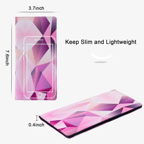 Vista 120 de HUA ANGEL Billetera ultra delgada para mujer, con bloqueo RFID, tarjetero de crédito, plegable, largo, hebilla magnética, billete para mujer, Owl