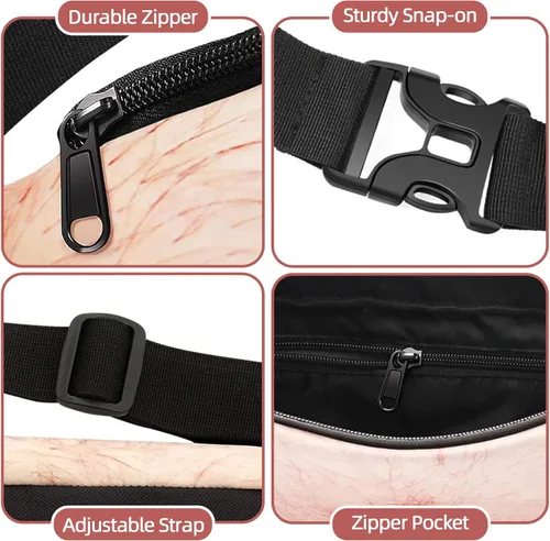Vista 5 de Farhers Day Gifts,Funny Gifts Stocking Stuffers for Men-Dad Belly Fanny Pack, Christmas Gag Gifts White Elephant Gift Exchange, Fake Belly 3D Waist