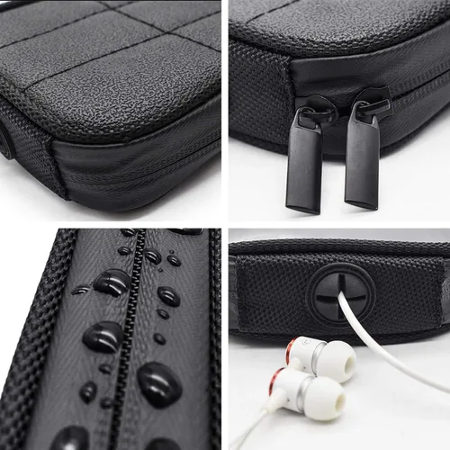Vista 6 de Naysku Bolsa de tanque de motocicleta, soporte magnético para teléfono con conector para auriculares, bolsa transparente para tanque, bolsa