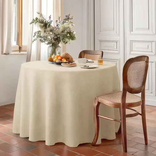 Vista 33 de Linen World - Mantel de lino de otoño de 90 x 60 pulgadas, mantel rectangular lavable de lino francés para comedor, al aire libre, bodas