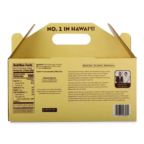 Vista 2 de Hawaiian Host Alohamacs - Paquete práctico de macadamia cubierta de chocolate con leche, paquete de 5 cajas de regalo