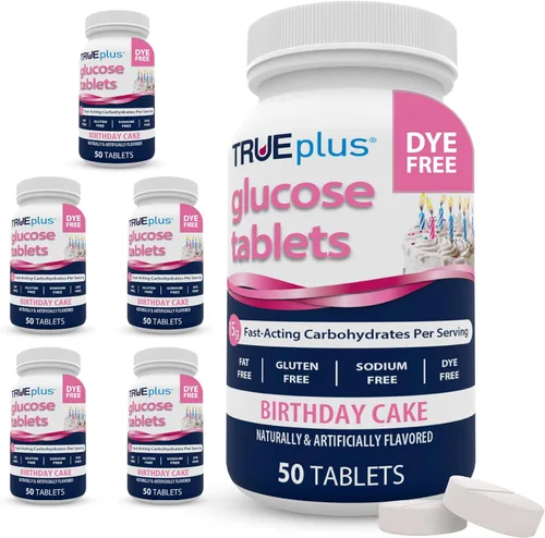 Vista 10 de TRUEplus® Tabletas de glucosa, sabor surtido (uva, frambuesa, naranja), botella de 50 unidades (1) Chewable Tablets, 15g Fast-Acting