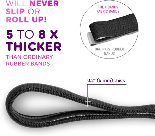Vista 2 de THE X BANDS Bandas de resistencia para glúteos, entrenamiento pesado para piernas, desafío de quemaduras de yoga, lazo de construcción de glúteos