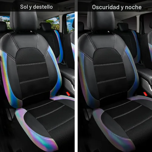Vista 4 de CAR PASS Fundas de cuero para asientos delanteros solamente, con fundas de asiento delantero de malla de aire, transpirables, fundas de asiento