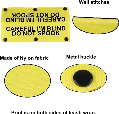 Vista 5 de Funda para correa para perro con discapacidad visual Careful I'm Blind Do Not Spook para perro, funda envolvente para regalo de cumpleaños