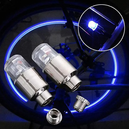 Vista 6 de 4 piezas de luces LED para rueda de bicicleta, tapones para válvulas de neumáticos de automóvil, tapas de vástagos de bicicleta, motocicleta