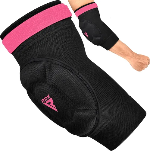 Vista 8 de RDX Almohadillas para codo, protector de codo para Muay Thai MMA Kickboxing Sparring, protección de golpes para artes marciales, manga acolchada