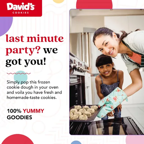 Vista 5 de David's Cookies - Masa para galletas congeladas y preformadas de mantequilla y pecanas, listas para hornear, 96