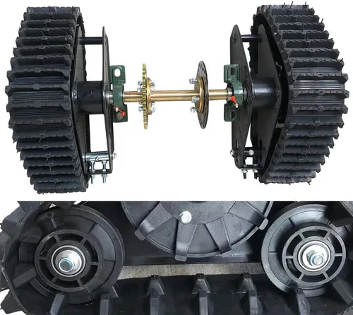 Vista 4 de Kit de montaje de eje trasero, 24 "Go Kart Buggy Quad Ruedas Traseras, ATV Snow Rubber Sand Track Assemly Pro Kits