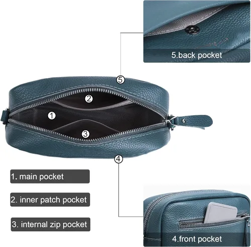 Vista 3 de Bolsos cruzados de cuero para mujer, bolso cruzado de moda para cámara, bolso de mano con correa de guitarra, bolso cruzado pequeño