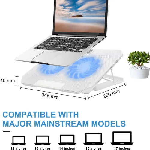 Vista 6 de Almohadilla de enfriamiento para laptop, soporte enfriador para laptop, almohadilla de enfriamiento para portátiles de juegos de 11 a 15.6 pulgadas