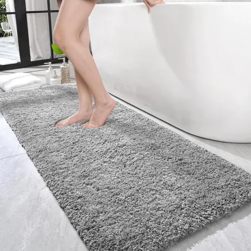 Vista 21 de LOCHAS Alfombra de baño de microfibra antideslizante de 36 x 24 pulgadas Gris