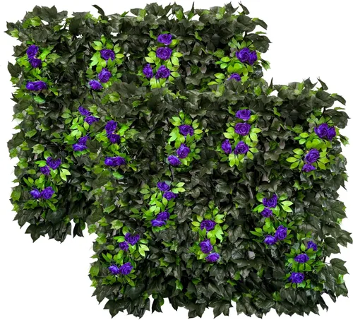 Vista 33 de Pantalla de Privacidad de Cerca Expandible para Balcón, Patio Exterior, Panel Decorativo de Cercado de Hiedra Artificial, Setos Artificiales