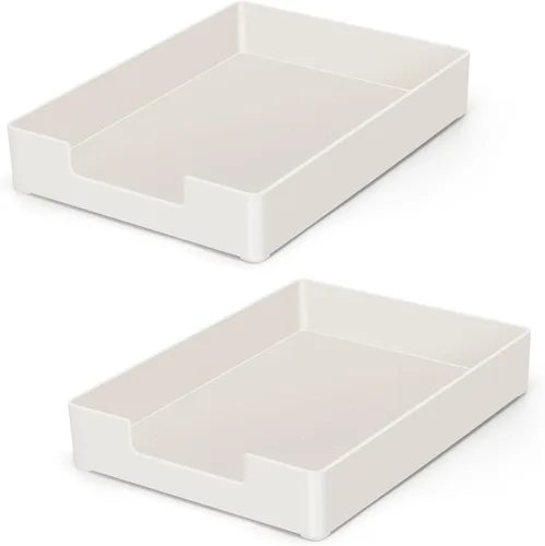 Vista 10 de Bandeja de cartas, bandeja organizadora de escritorio, bandeja organizadora de papel de plástico A4 para escritorio, bandeja de entrada rectangular